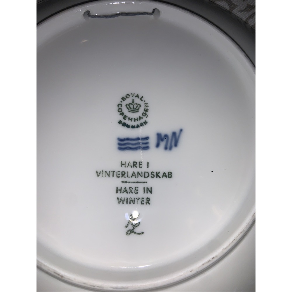 Vintage Royal Copenhagen Christmas Plate 1971 - Hare In Winter - Picture 4 of 4
